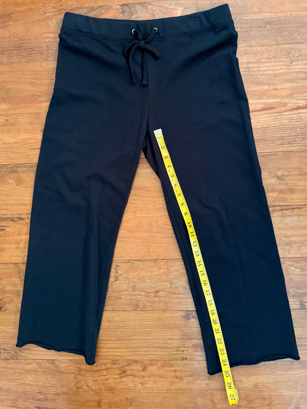 NWT James Perse Black Vintage French Terry Wide Leg Sweatpants Size 2